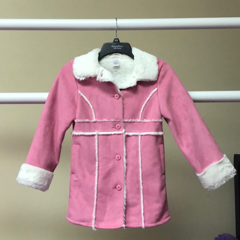 Pink with White Fur Peacoat